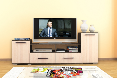 Тумба под ТВ Парус 2, венге/дуб молочный