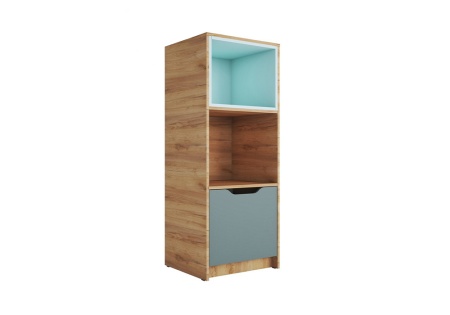 Стеллаж Rich СЖ-002 дуб крафт золотой / мята / сумеречный голубой